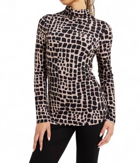 Joseph Ribkoff - Mock Neck Animal Print Top