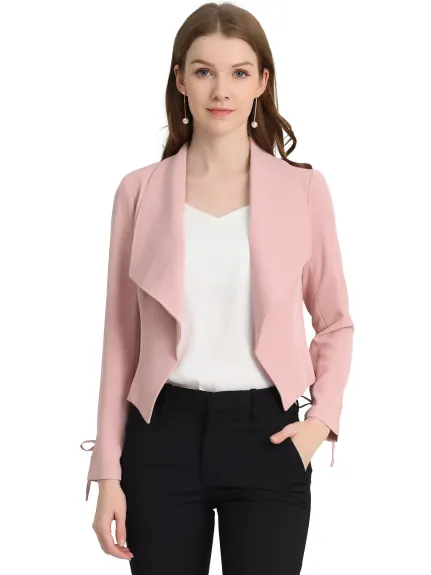 Allegra K- Open Front Crop Blazer Jacket