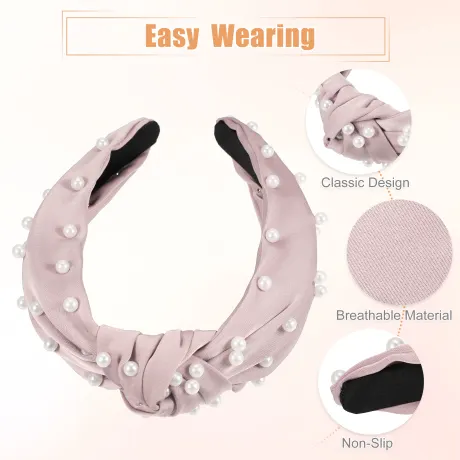 Unique Bargains- Faux Pearl Knotted Headband