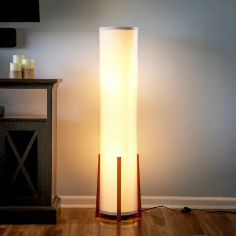 Parker Led Column Floor Lamp With Decorative Tower Shade