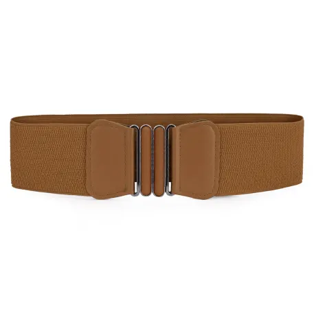 Allegra K- Bowknot Shaped Interlocking Buckle Elastic Belt