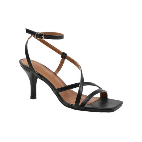 Where's That From - Womens/Ladies Austin PU Crossover Strap Wide Sandals