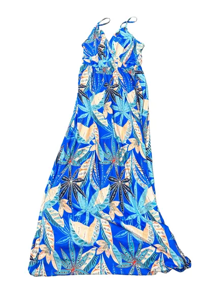 Allegra K- Floral V Neck Sleeveless Strap Maxi Dress