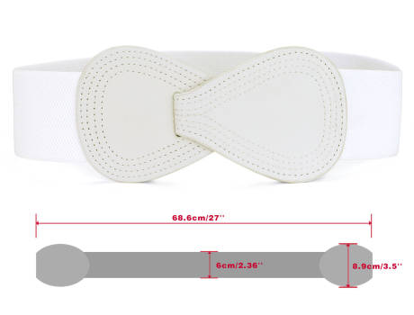 Allegra K- Interlock 8-Shaped Buckle Elastic Belt