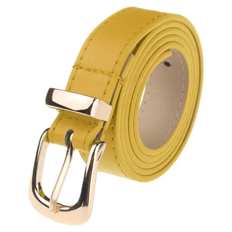 Allegra K- Faux Leather Gold Buckle Waist Belt