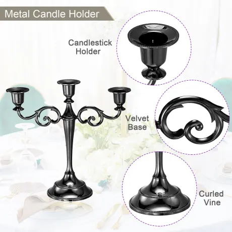 Cheibear- 3 Arm Candelabra Candle Holder