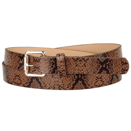 Allegra K- Skinny Pin Buckle Faux Leather Waist Belt