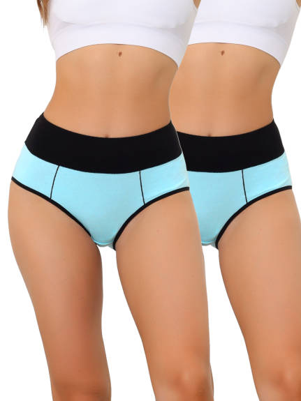 Allegra K- High Waist Color-Block Brief Pack, Combo 1