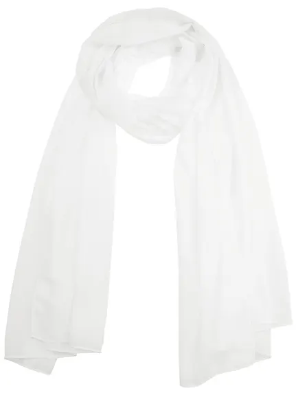 Allegra K- Écharpe longue en mousseline de soie unie douce et transparente pour femme