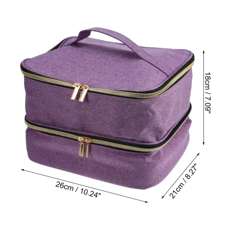 Unique Bargains- Nail Polish Double Layer Makeup Organizer Travel Case