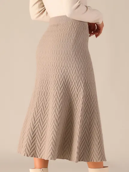 Allegra K - Stretchy Sweater A-Line Midi Skirt