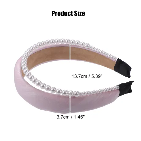 Unique Bargains - Double Layer Faux Pearl Sponge Headband