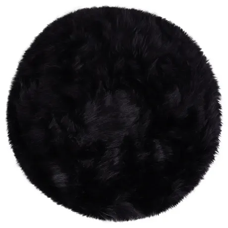 PiccoCasa- Faux Fur Round Fluffy Area Rugs 3 x 3 Feet