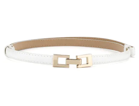 Allegra K- Adjustable Thin High Waist Belt Square Buckle