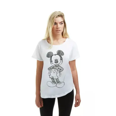 Disney - Womens/Ladies Mickey Mouse Sketch T-Shirt