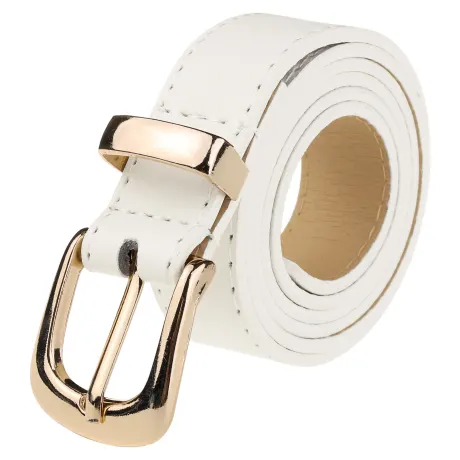 Allegra K- Faux Leather Gold Buckle Waist Belt