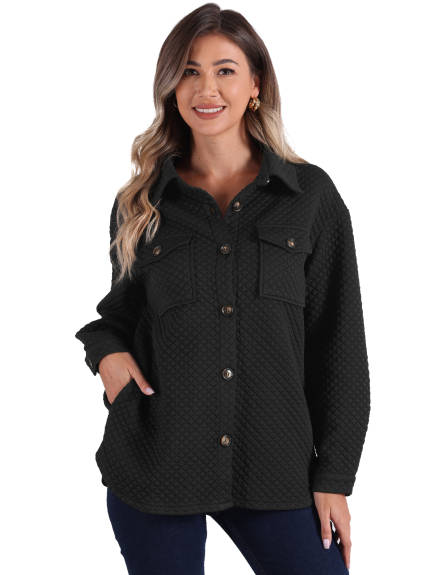 Allegra K - Winter Loose Button Down Collar Jacket