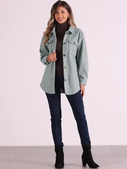 Allegra K - Manteau mi-long d'hiver à boutons