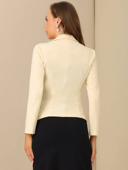 Allegra K- Lapel Collar Stretchy Jacket Suit Blazer