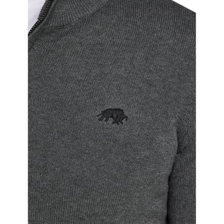 Raging Bull - Mens Classic Knitted Cashmere Blend Quarter Zip Sweater