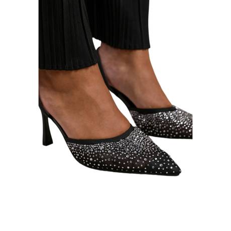 Where's That From - Womens/Ladies California Diamante Sling Back Wide High Heels