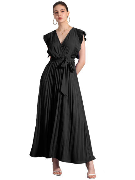 INSPIRE CHIC - Wrap V-Neck Elegant Maxi Dress