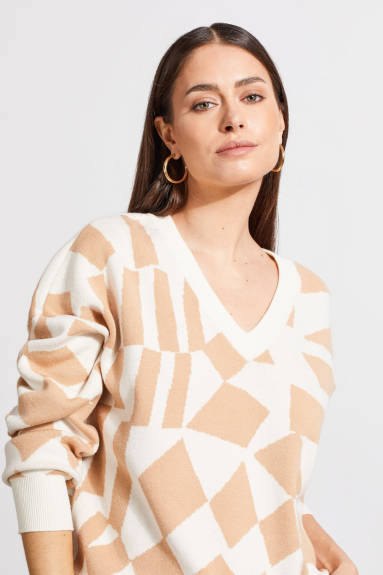 Tribal - V-Neck Intarsia Sweater