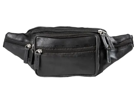 CHAMPS Leather Belt Bag, Black