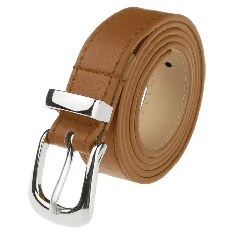 Allegra K- Faux Leather Silver Buckle Waist Belt