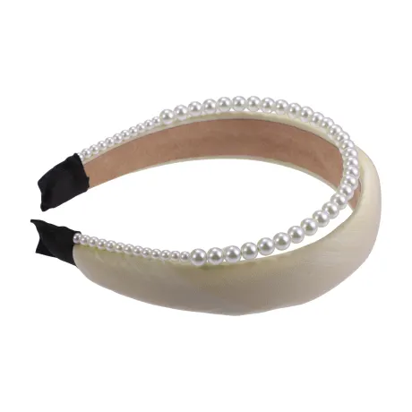 Unique Bargains - Double Layer Faux Pearl Sponge Headband