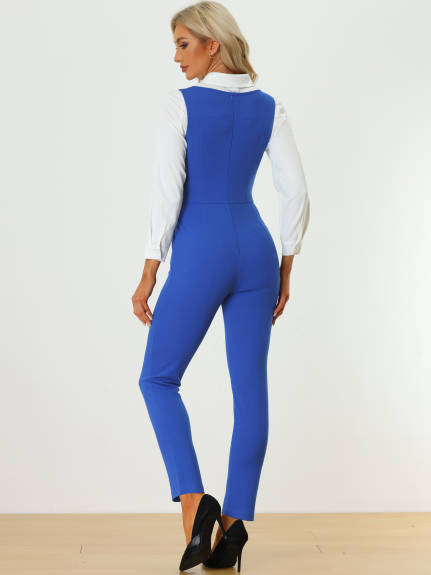 Allegra K - One Piece U Neck Skinny Jumpsuit