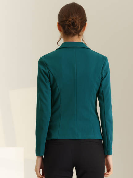 Allegra K- Lapel Collar Stretchy Jacket Suit Blazer