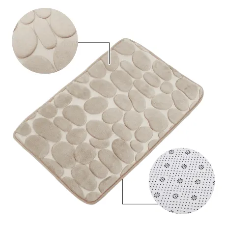 Unique Bargains- Bathroom Rug Mat Cobblestone Pattern