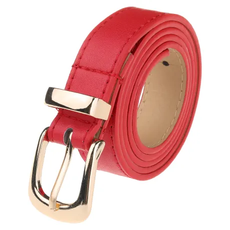 Allegra K- Faux Leather Gold Buckle Waist Belt