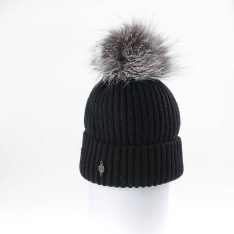 Harricana -  Tuque Classique Avec Pompon En Fourrure Recyclée