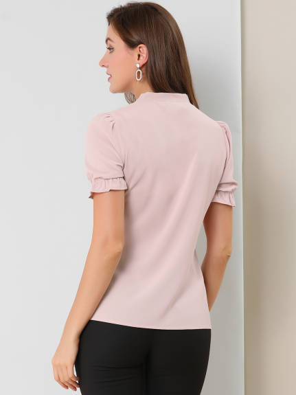 Allegra K - Tie Neck Summer Blouse Pack, Pink Combo 2