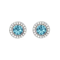 Aquamarine 2-in-1 Crystal Halo Stud Earrings made with Quality Austrian Crystals - MICALLA