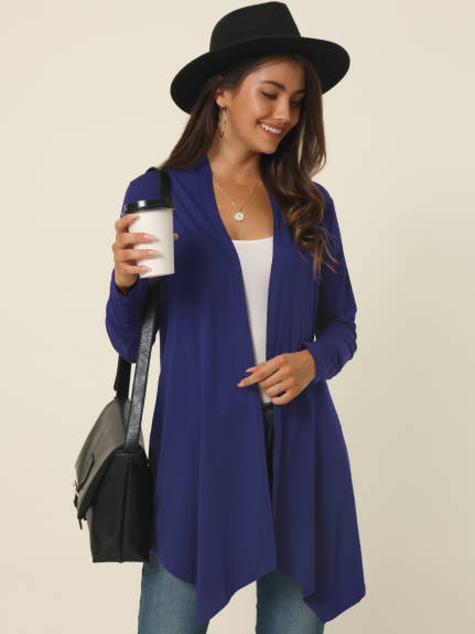 Allegra K- Draped Front Open Cardigan