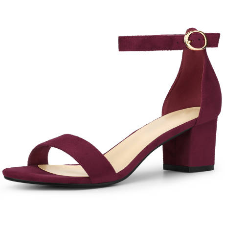 Allegra K - Summer Open Toe Ankle Strap Heeled Sandals