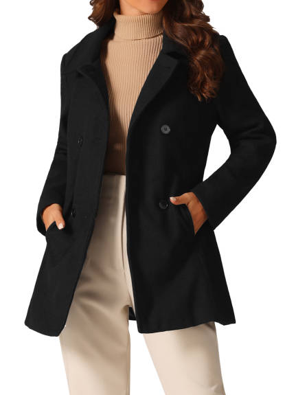 Allegra K - Classic Winter Double Breasted Peacoat