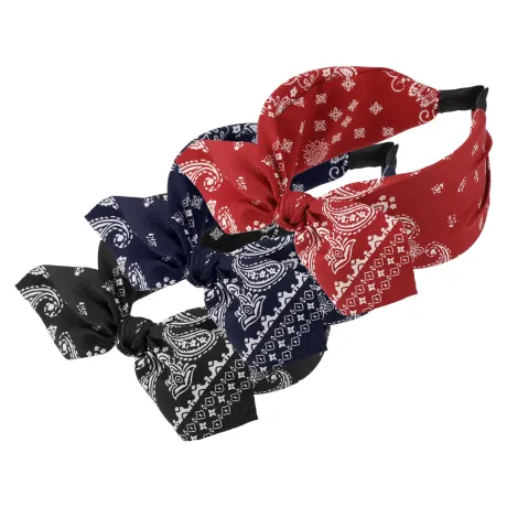 Unique Bargains- 3pcs Bow Knotted Wide Headbands