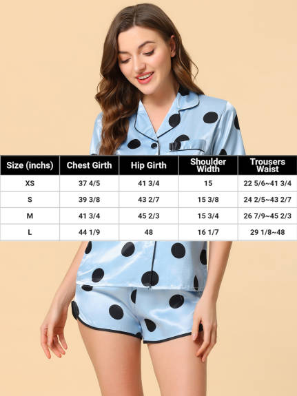 cheibear - Dots Print Summer Pajamas Set 2-Pack, White Combo