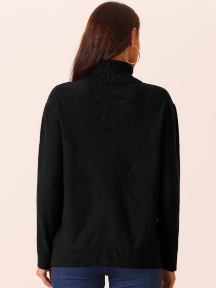 Allegra K -  Basic Knitted Turtleneck Sweater