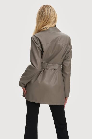 Noize - Jutta Mid Length Vegan Leather Coat