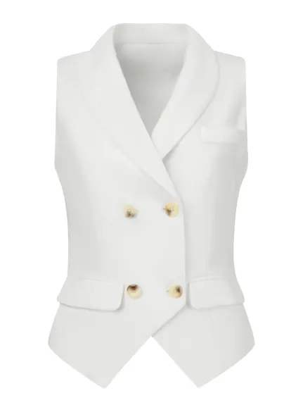 Allegra K- Shawl Lapel Button Racerback Suit Waistcoat Vest