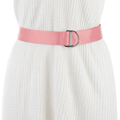 Allegra K- Double D-Ring Buckle Canvas Waist Belt