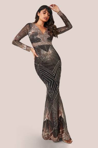 Goddiva - Starburst Sequin Maxi Dress