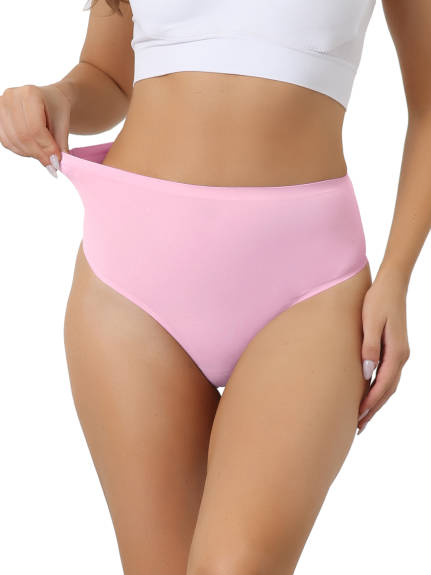 Allegra K- High Waist G-String Thongs Tummy Control Panties