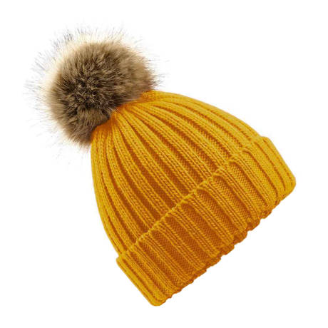 Beechfield - Unisex Fur Pop Pom Chunky Beanie