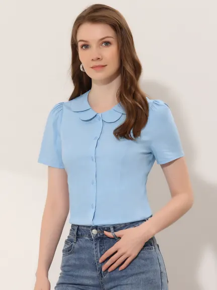 Allegra K- Peter Pan Collar Blouse Shirt